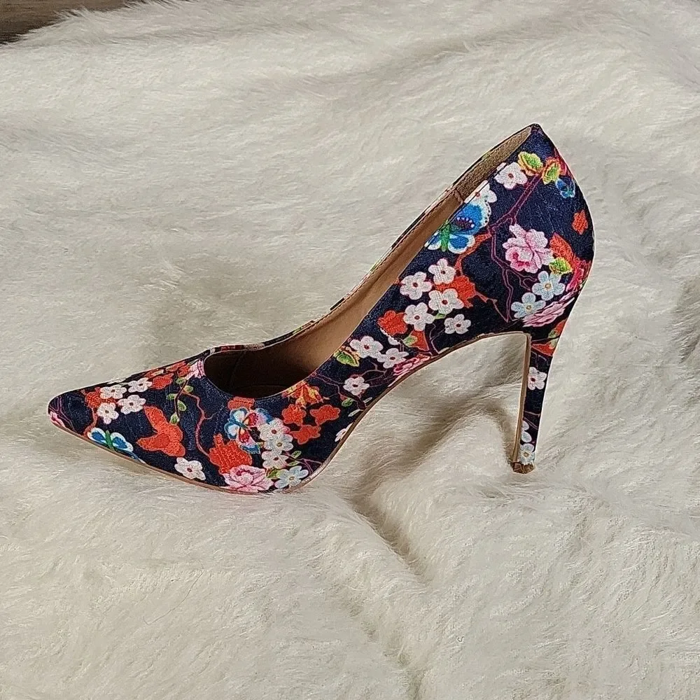 Penny Loves Kenny Blue Floral High Heels Sz 10M